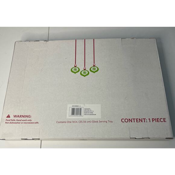 NEW Hand-Painted Glass Serving Tray Platter 14x9 Christmas Holly Leaves - Picture 6 of 8